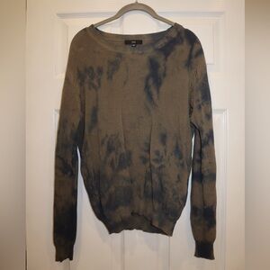Fate Size L Distressed Olive Green/Navy Blue Tie-dyed Sweater